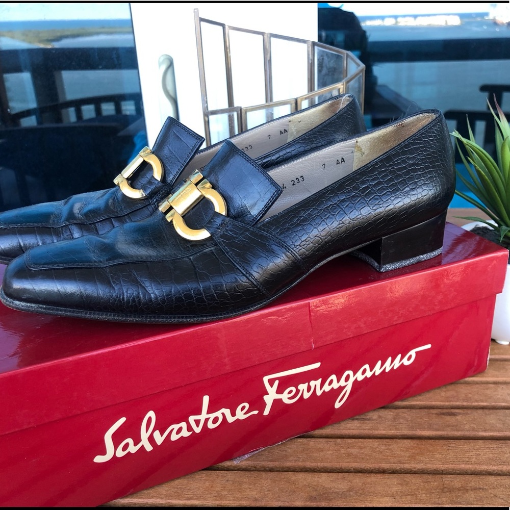 Ferragamo Vintage Croc Loafers